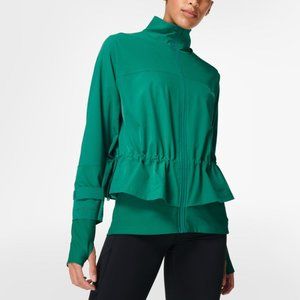 Sweaty Betty Fast Lane Running Jacket Size S Green